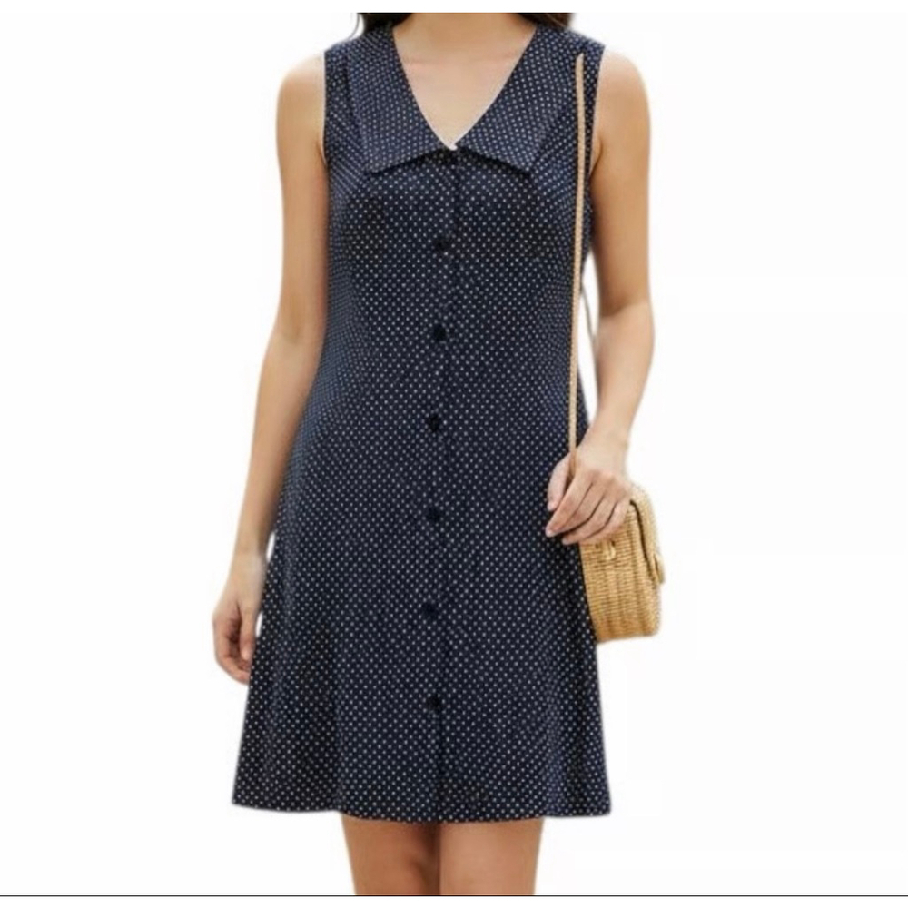 NEW with tags Women's Caroline Constas Navy White Polka Dot Mini Dress Size 2